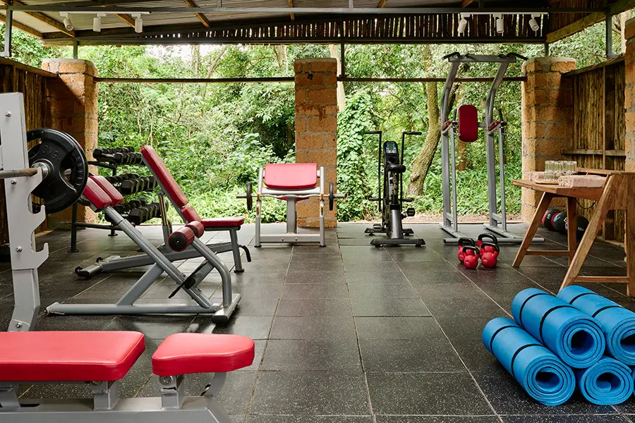 Keep up with your fitness at the lodge gym. 