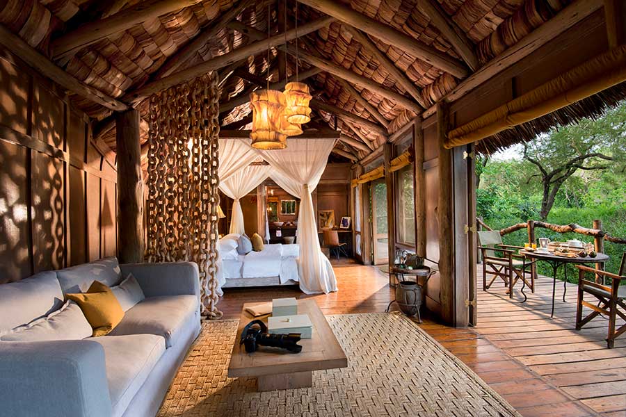 Treehouse Suite interior at andBeyond Lake Manyara Tree Lodge.